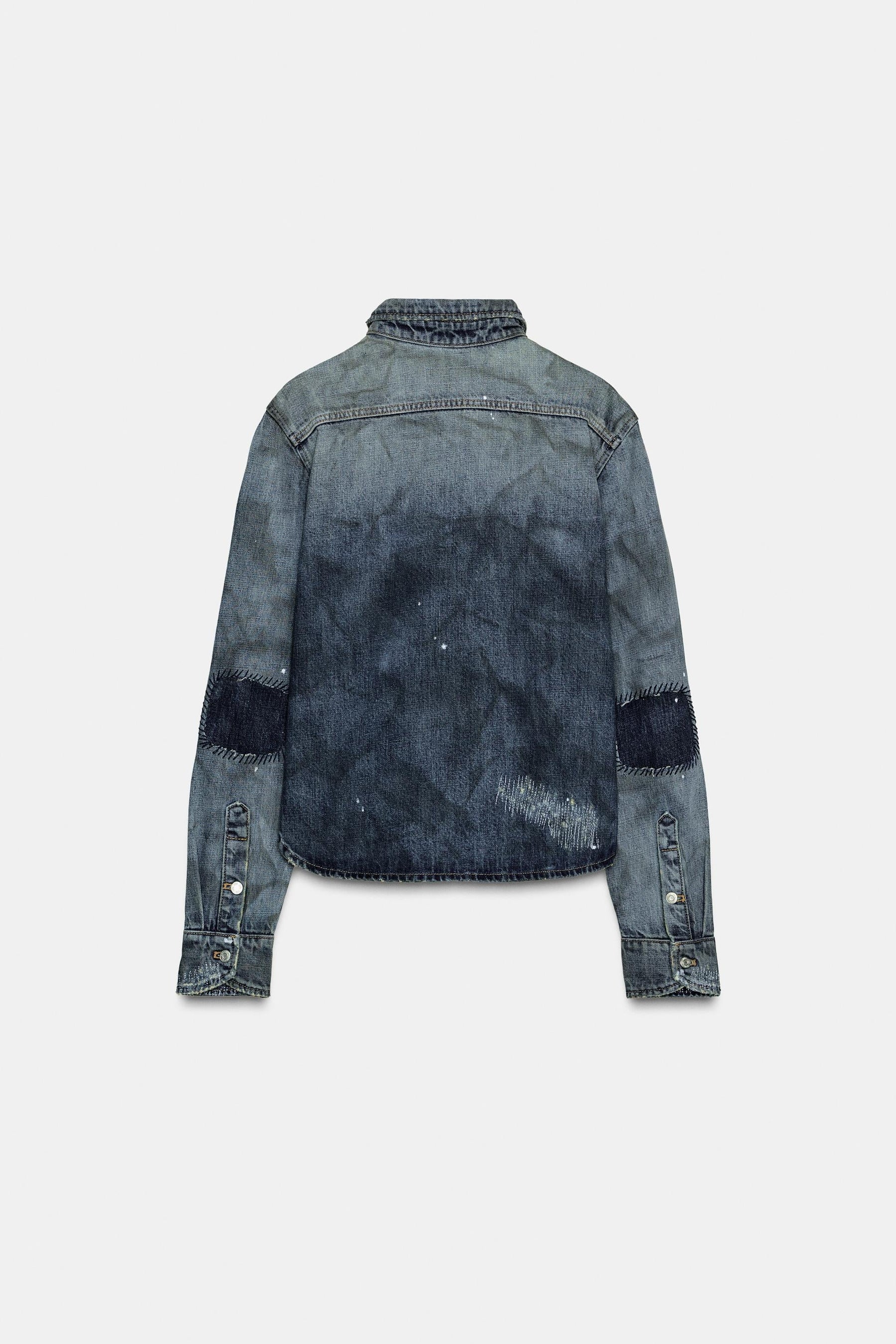 Faded Ripped Denim Shirt