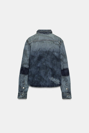 Faded Ripped Denim Shirt