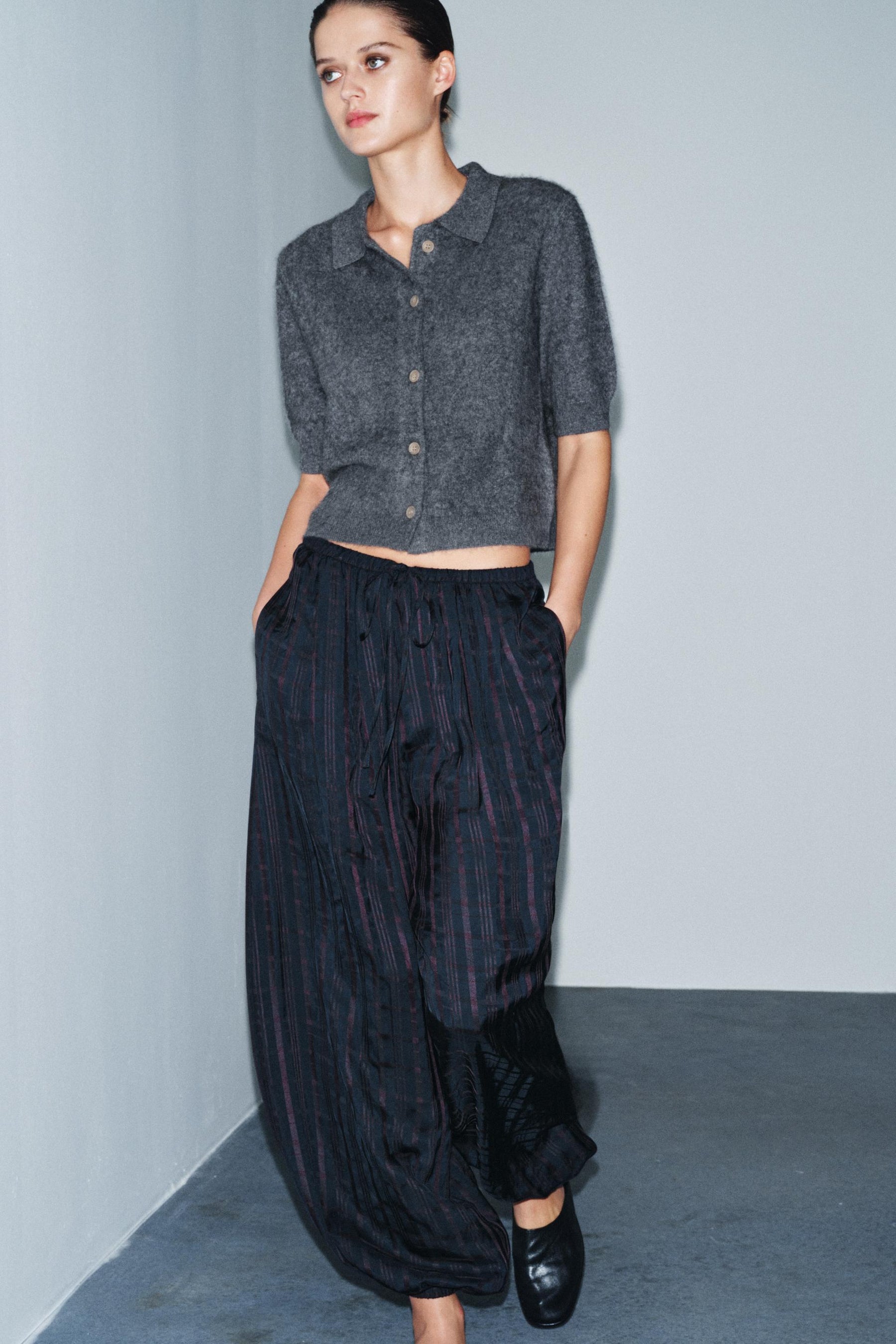 Checked Balloon Trousers