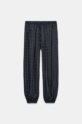 Checked Balloon Trousers