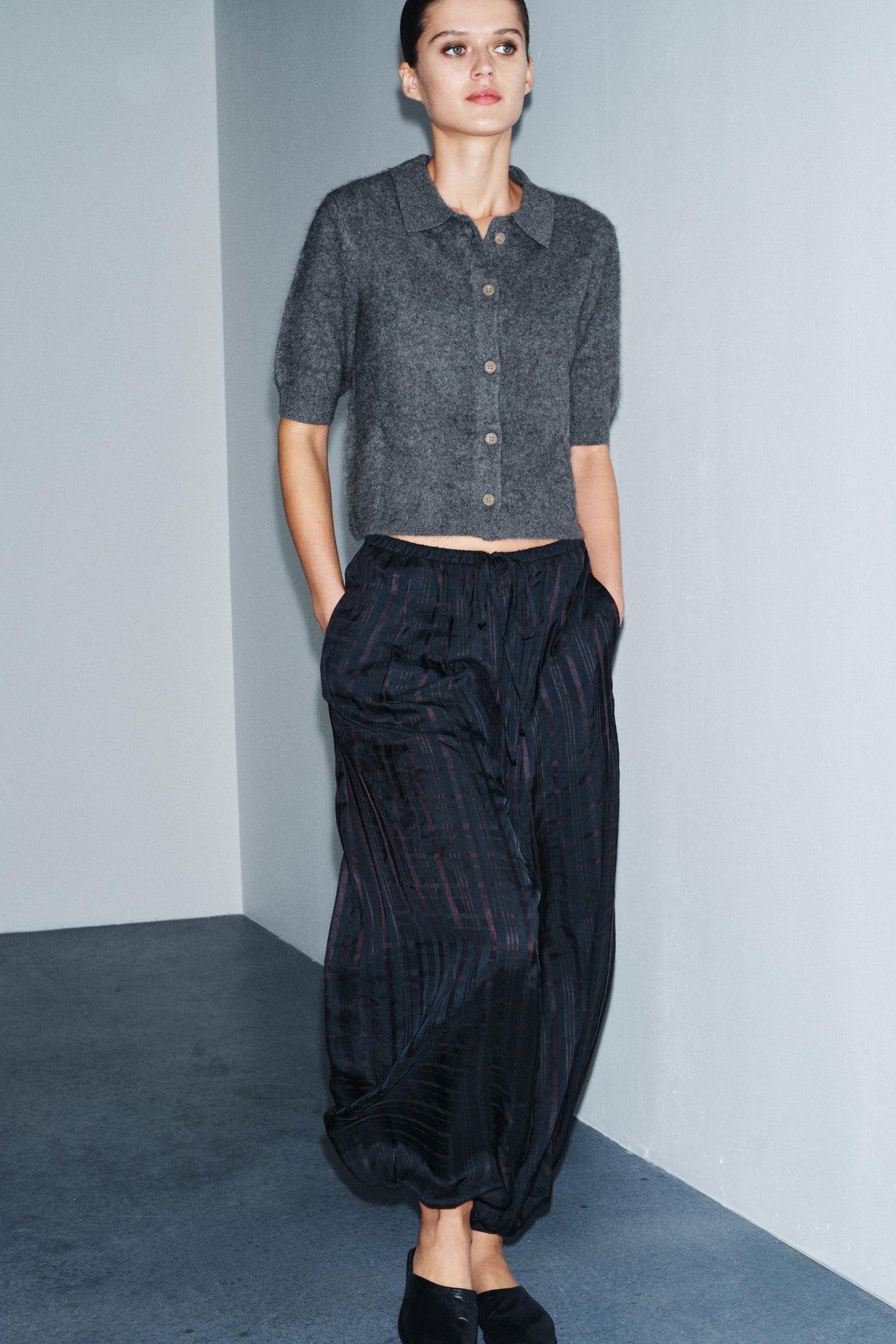 Checked Balloon Trousers