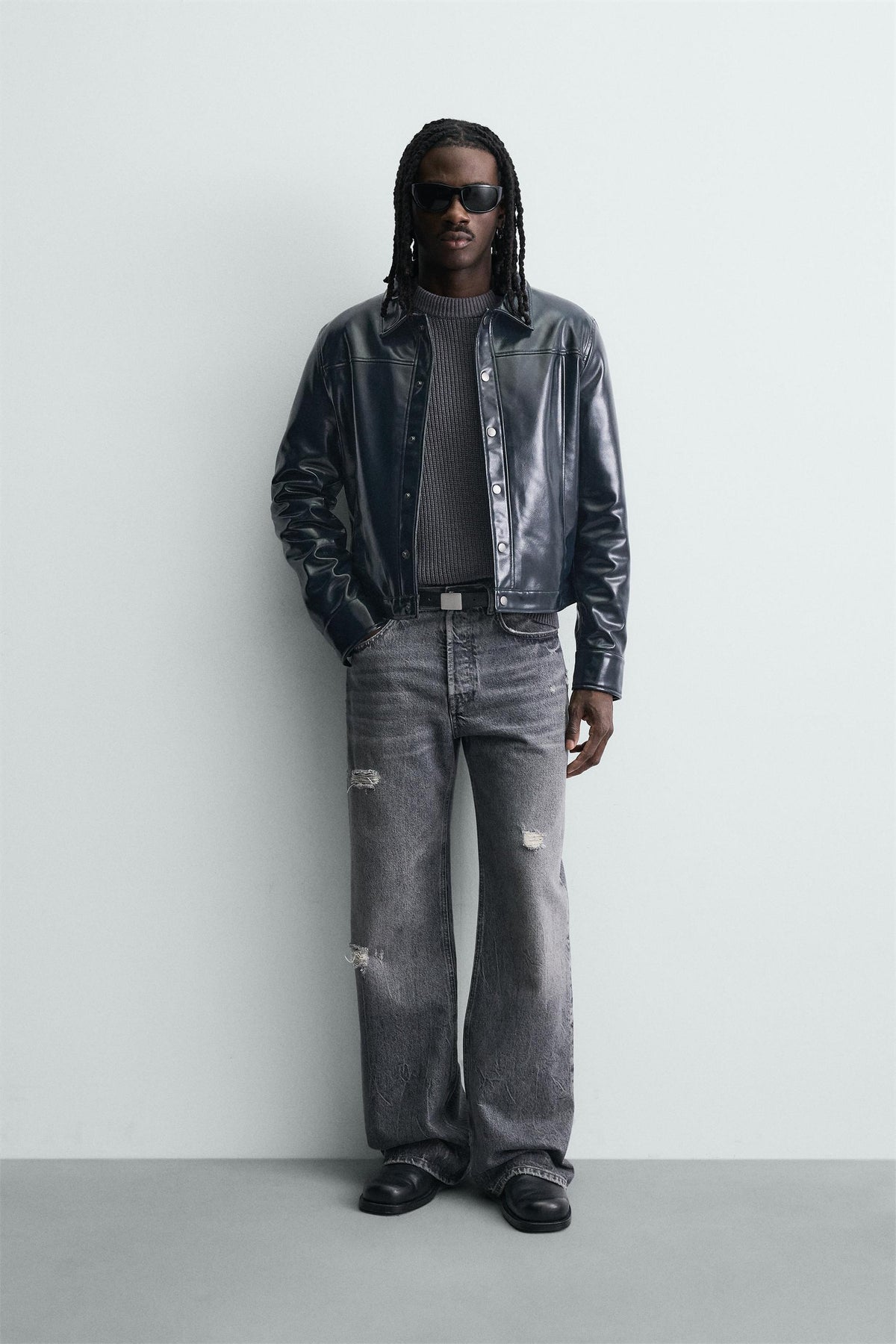 Vinyl-Look-Overshirt