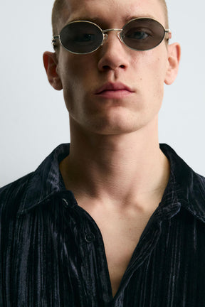 PLEATED VELVET OVERSHIRT - Image 5