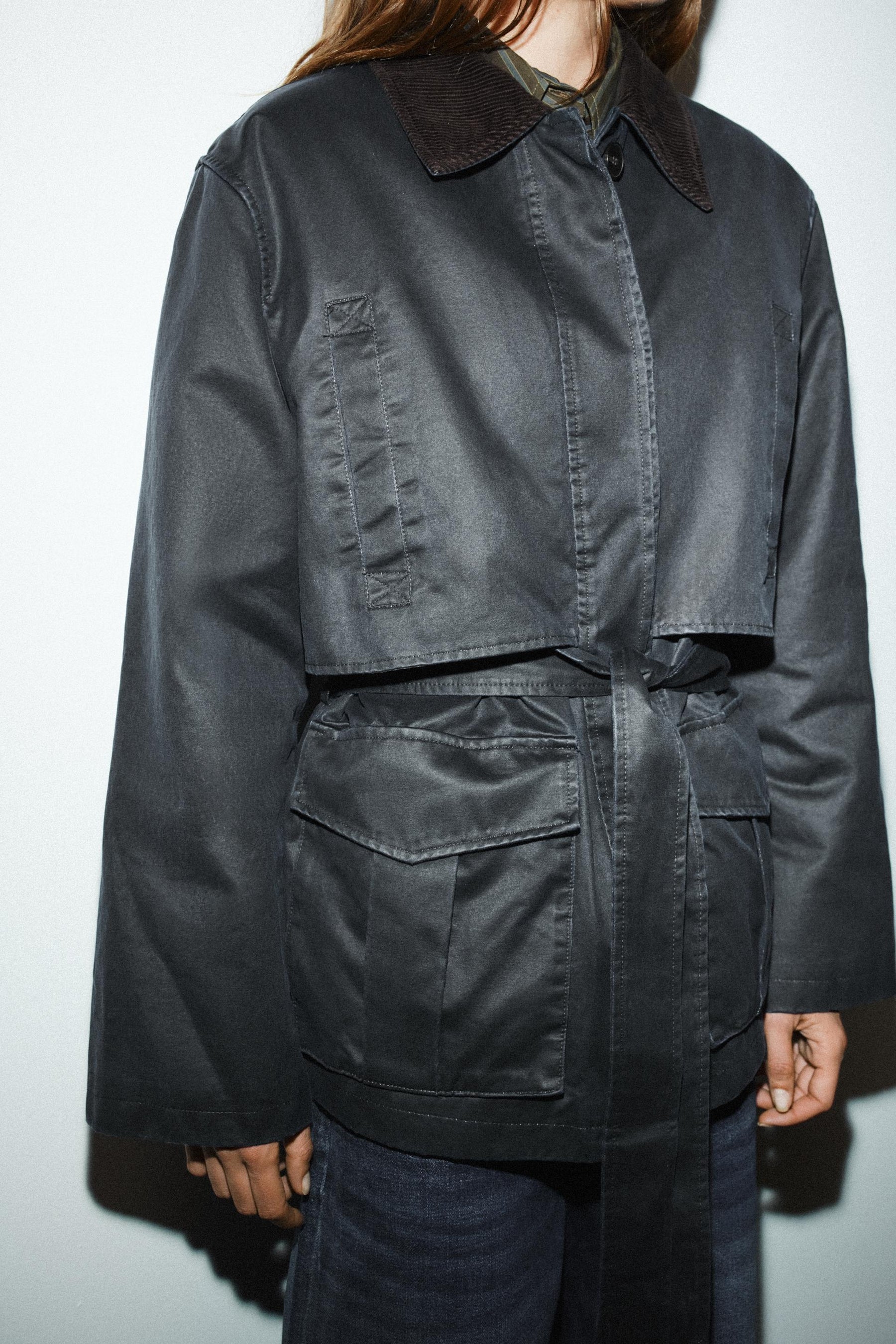 WAXED JACKET WITH CORDUROY COLLAR - Image 5