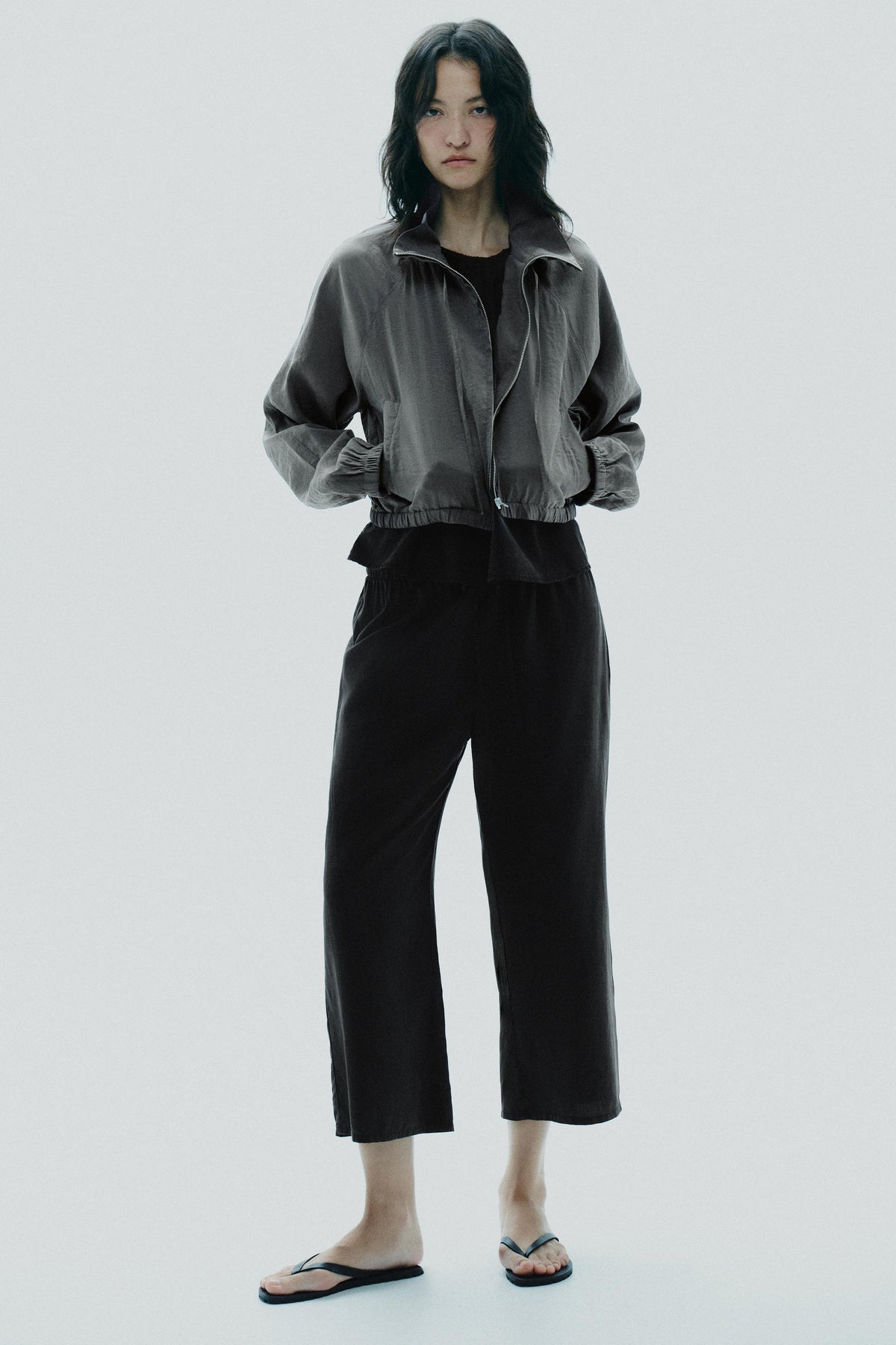 Fleece-Lined Sweatshirt Jacket