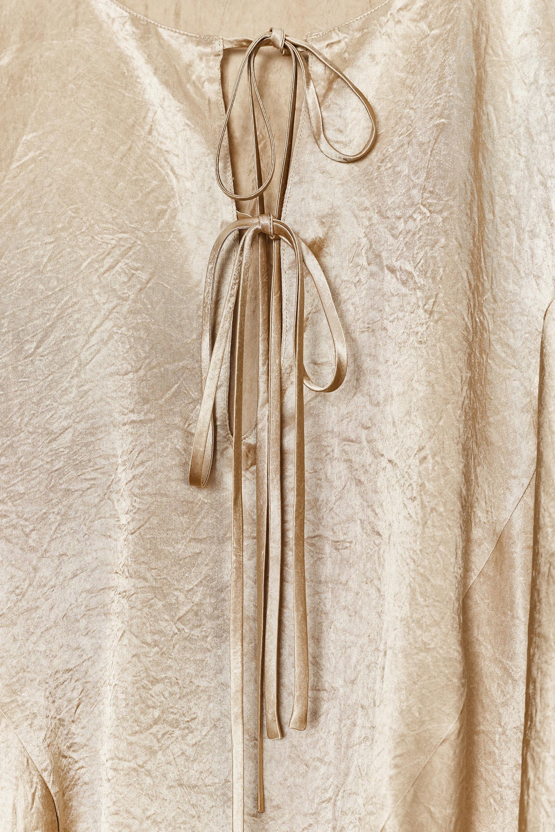 Satin cape shirt