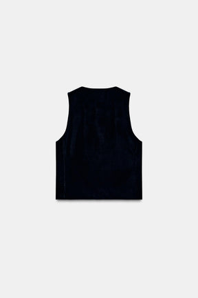 EMBROIDERED VELVET WAISTCOAT ZW COLLECTION - Image 5