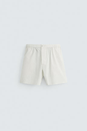 COTTON-HEMP STRIPED BERMUDA SHORTS - Image 6