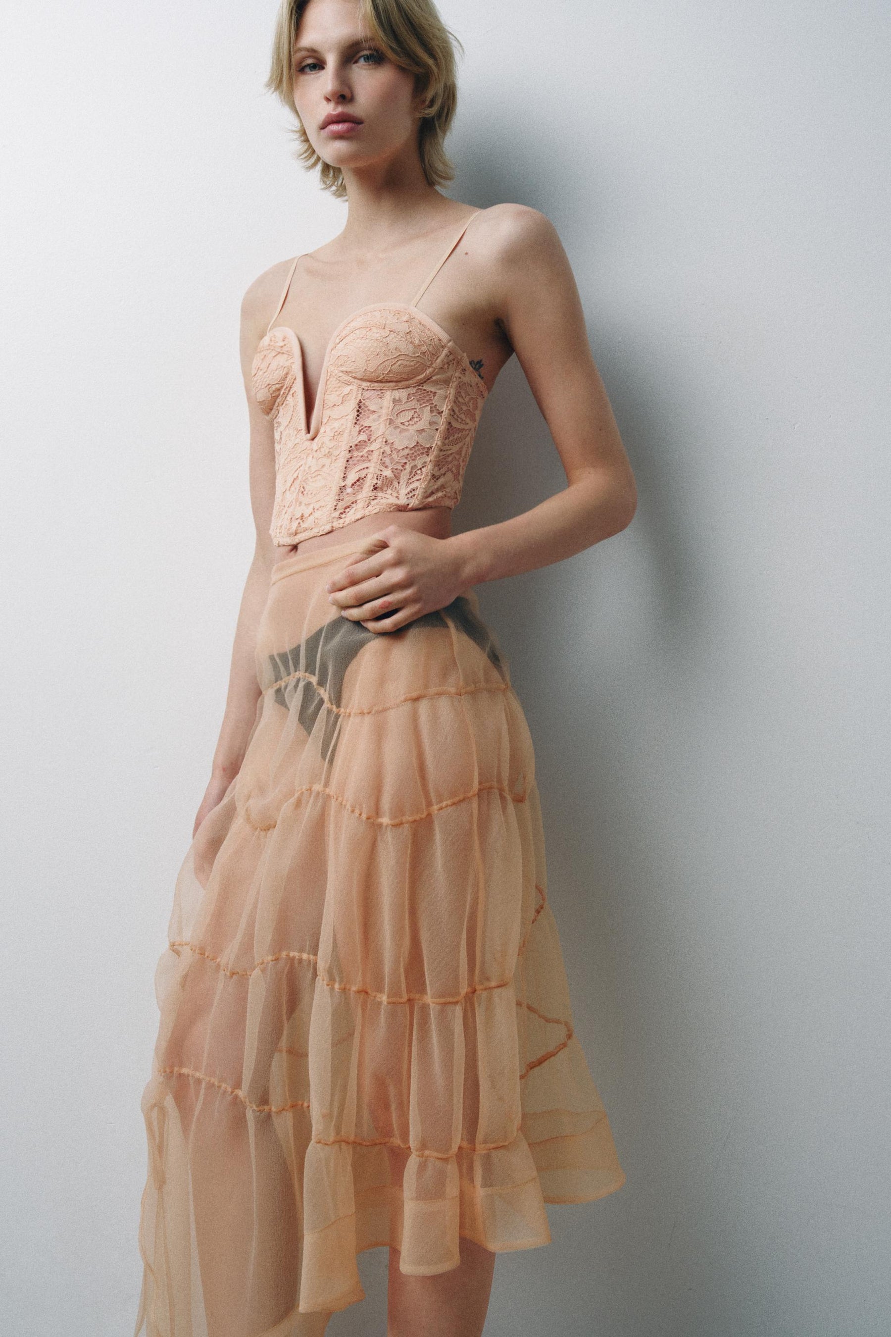 Organza Gathered Skirt
