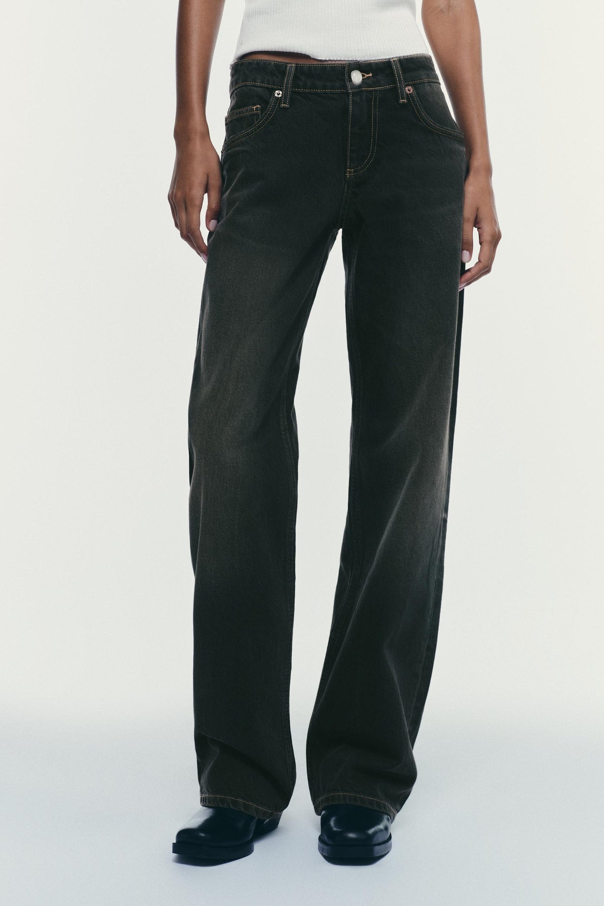 Wide-Leg Denim Jeans
