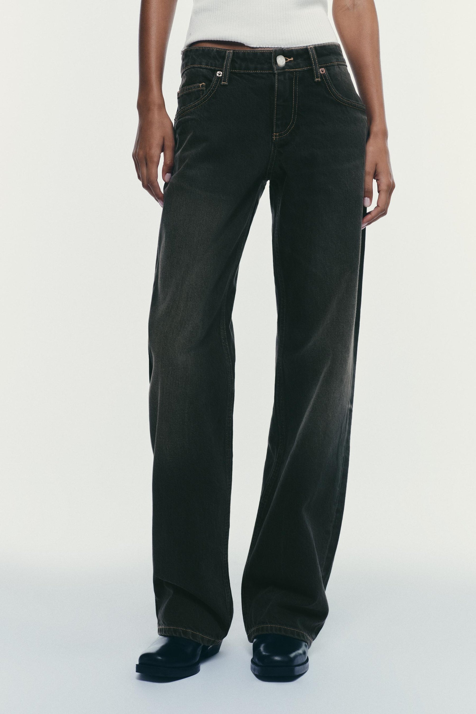 Wide-Leg Denim Jeans