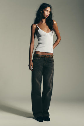 Wide-Leg Denim Jeans