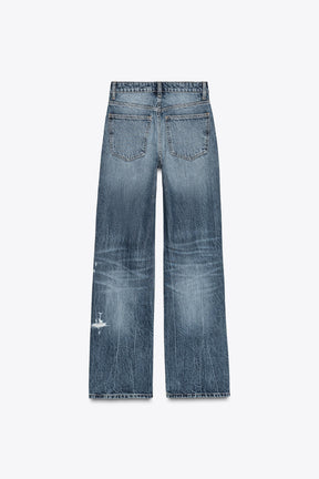 WIDE-LEG RIPPED JEANS