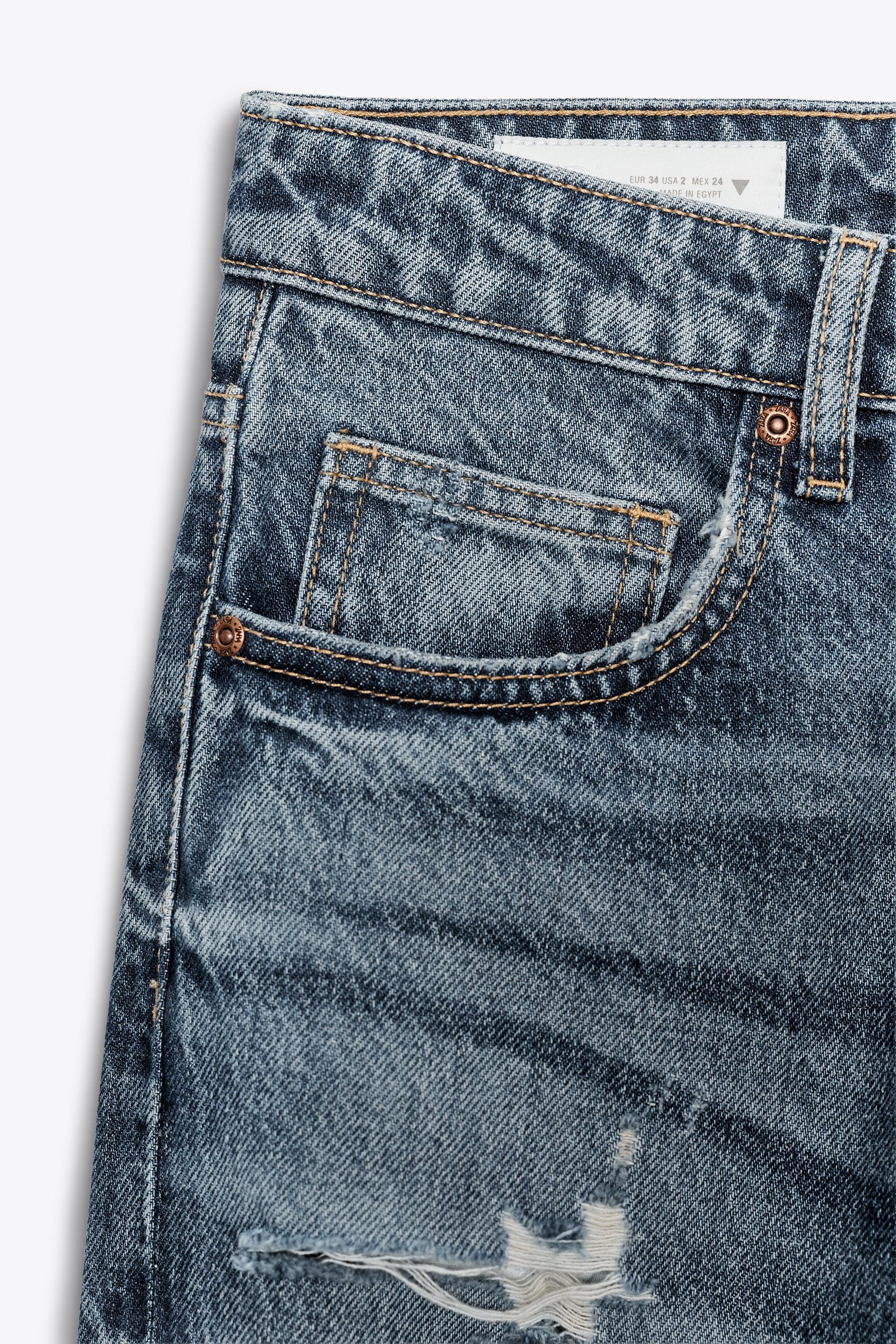 WIDE-LEG RIPPED JEANS