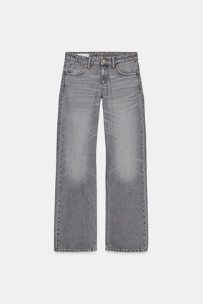 Wide-leg low-rise jeans