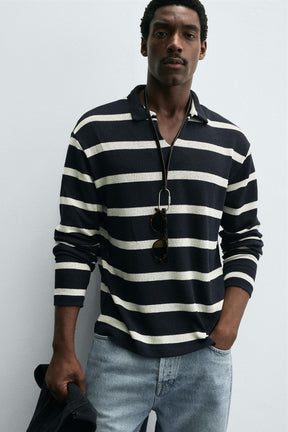 Striped Jacquard Polo