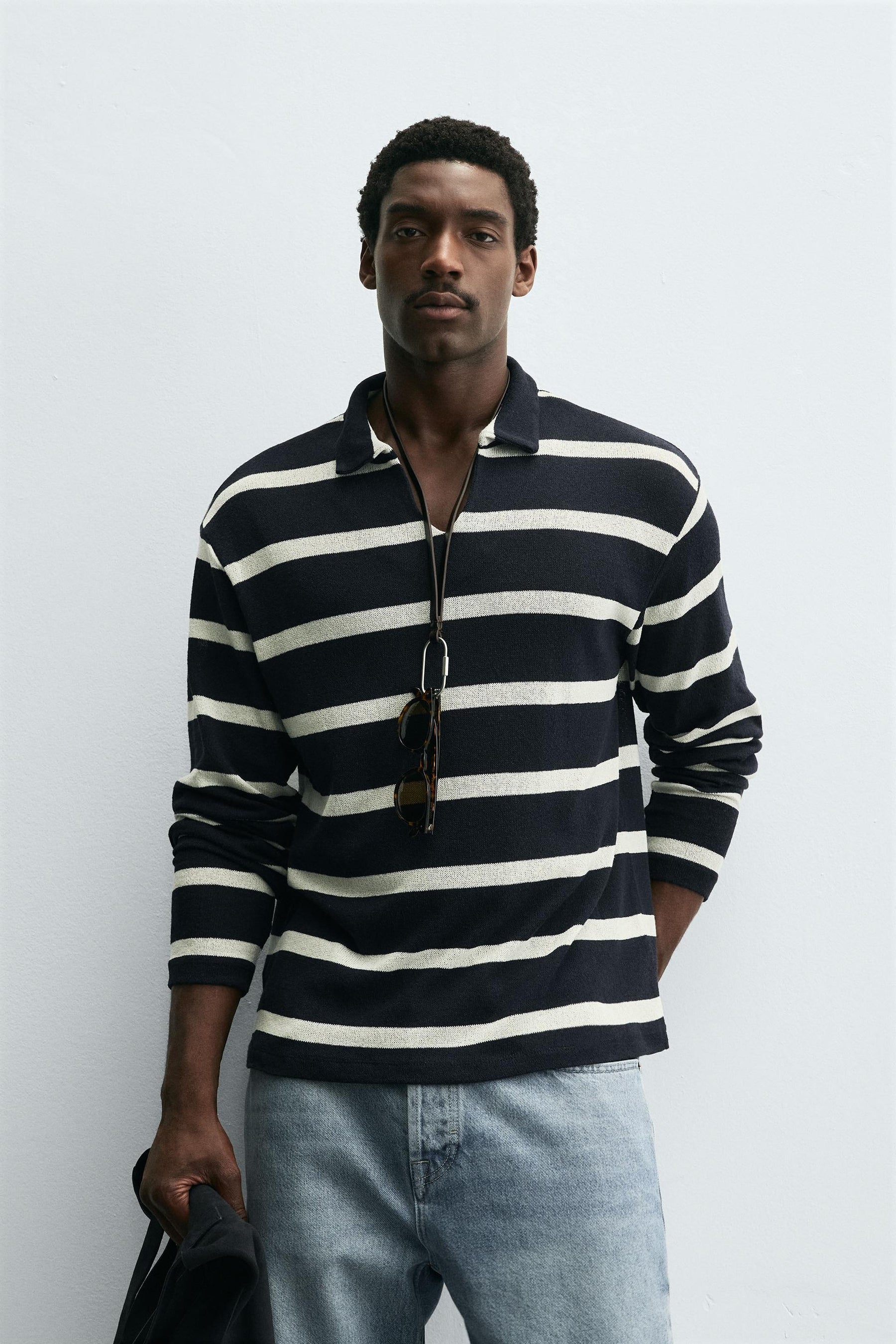 Striped Jacquard Polo