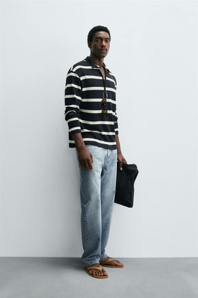 Striped Jacquard Polo