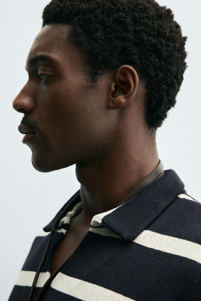 Striped Jacquard Polo