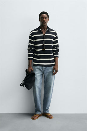 Striped Jacquard Polo