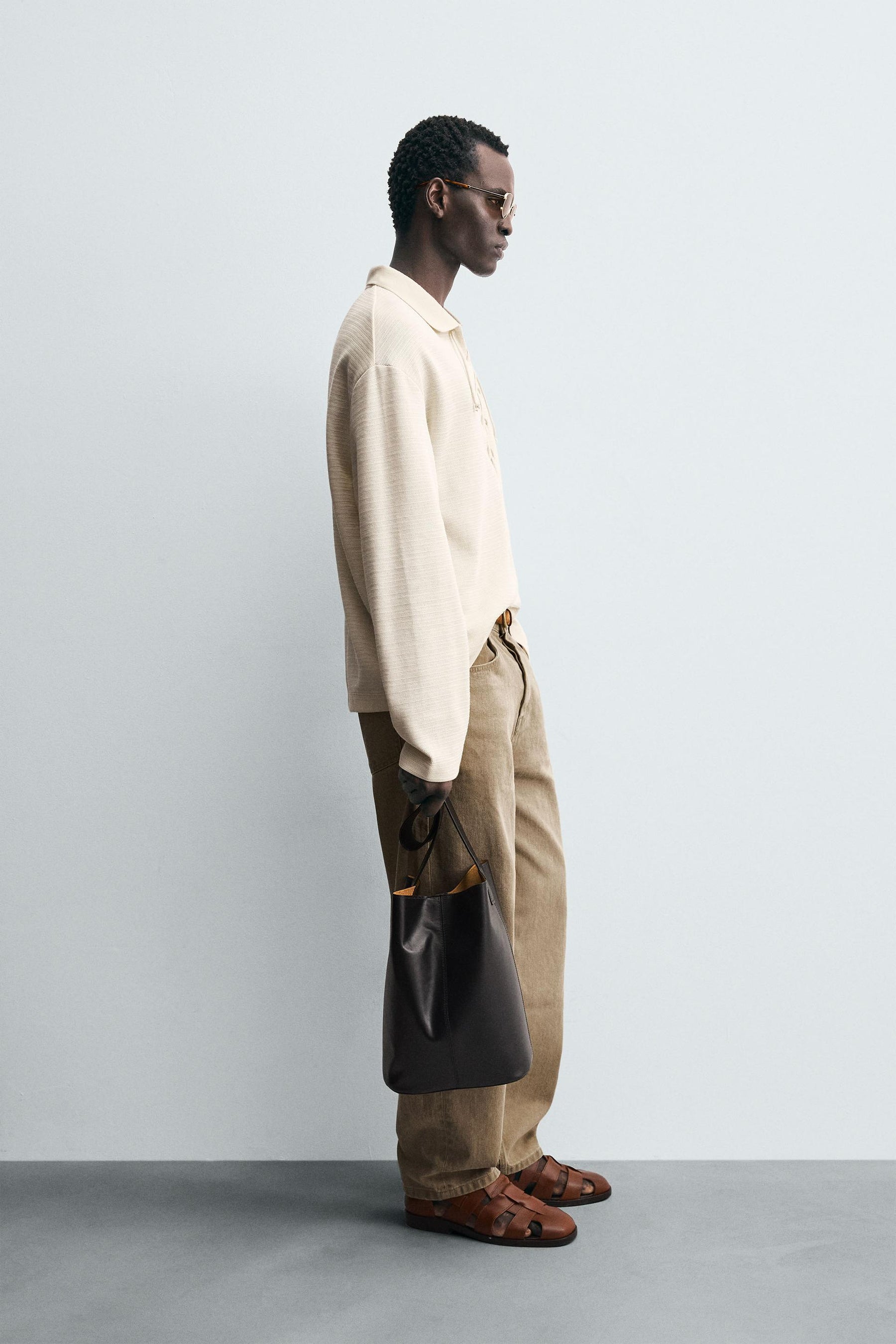 TEXTURED DRAWSTRING POLO SHIRT - Image 4