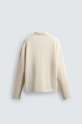 TEXTURED DRAWSTRING POLO SHIRT - Image 8