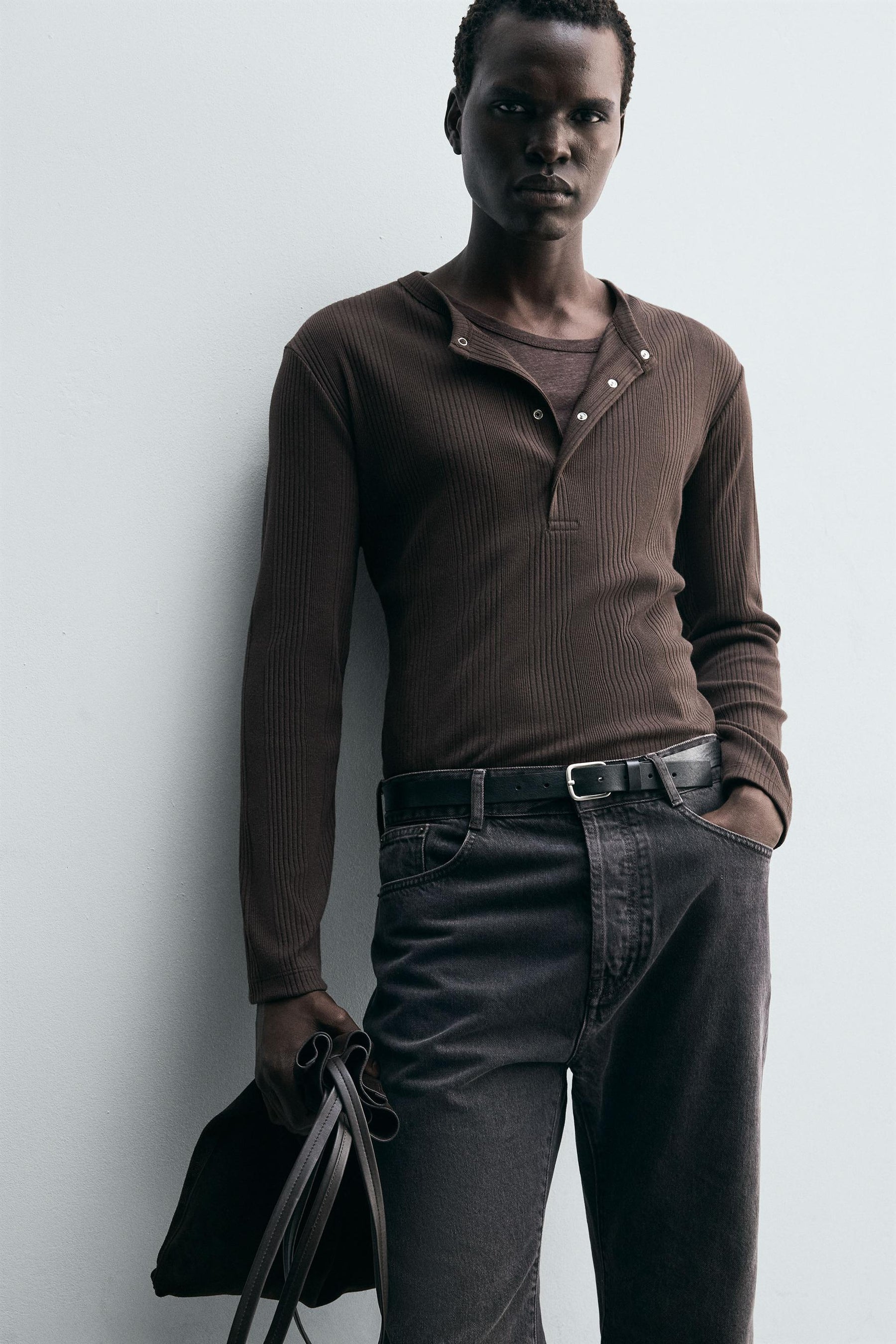 TEXTURED HENLEY T-SHIRT - Image 5