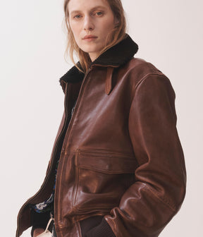 LEDER-FLUGJACKE