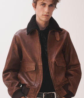 LEDER-FLUGJACKE