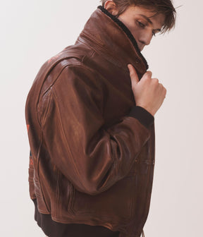 LEDER-FLUGJACKE
