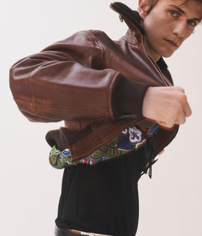 LEDER-FLUGJACKE