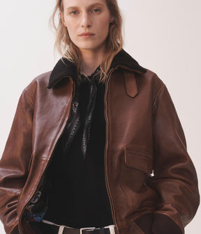 LEDER-FLUGJACKE