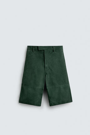 RELAXED FIT SUEDE LEATHER BERMUDA SHORTS - Image 8