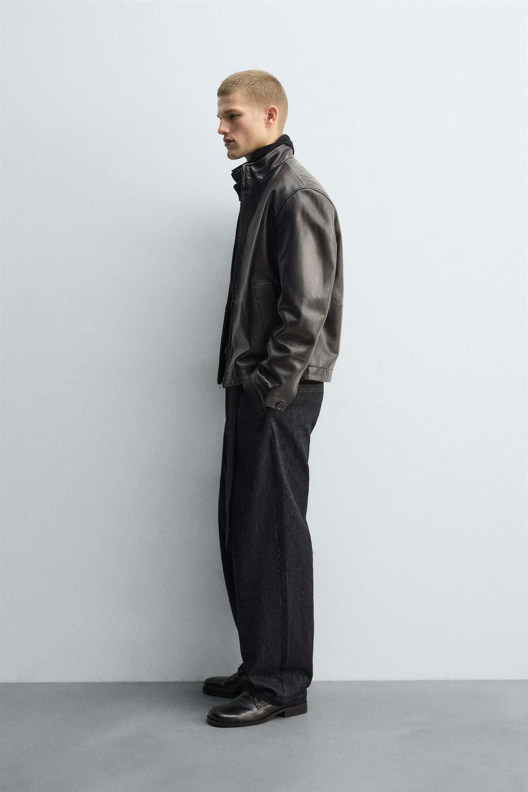 RELAXED FIT LEATHER JACKET - Image 4