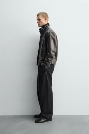 RELAXED FIT LEATHER JACKET - Image 4