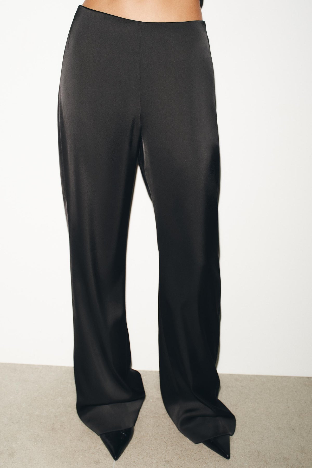 Satin High-Waist Trousers