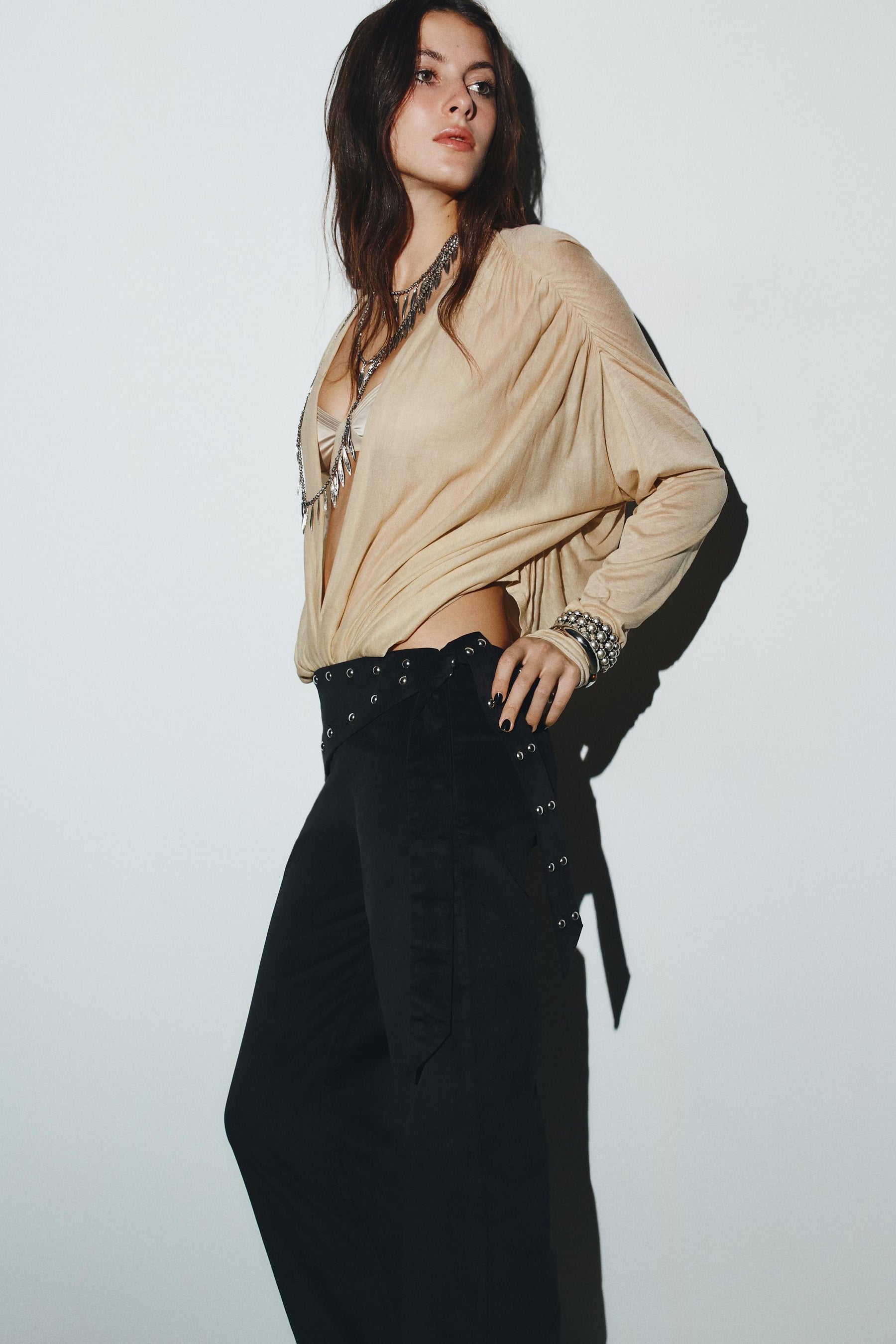 Studded Flare Trousers