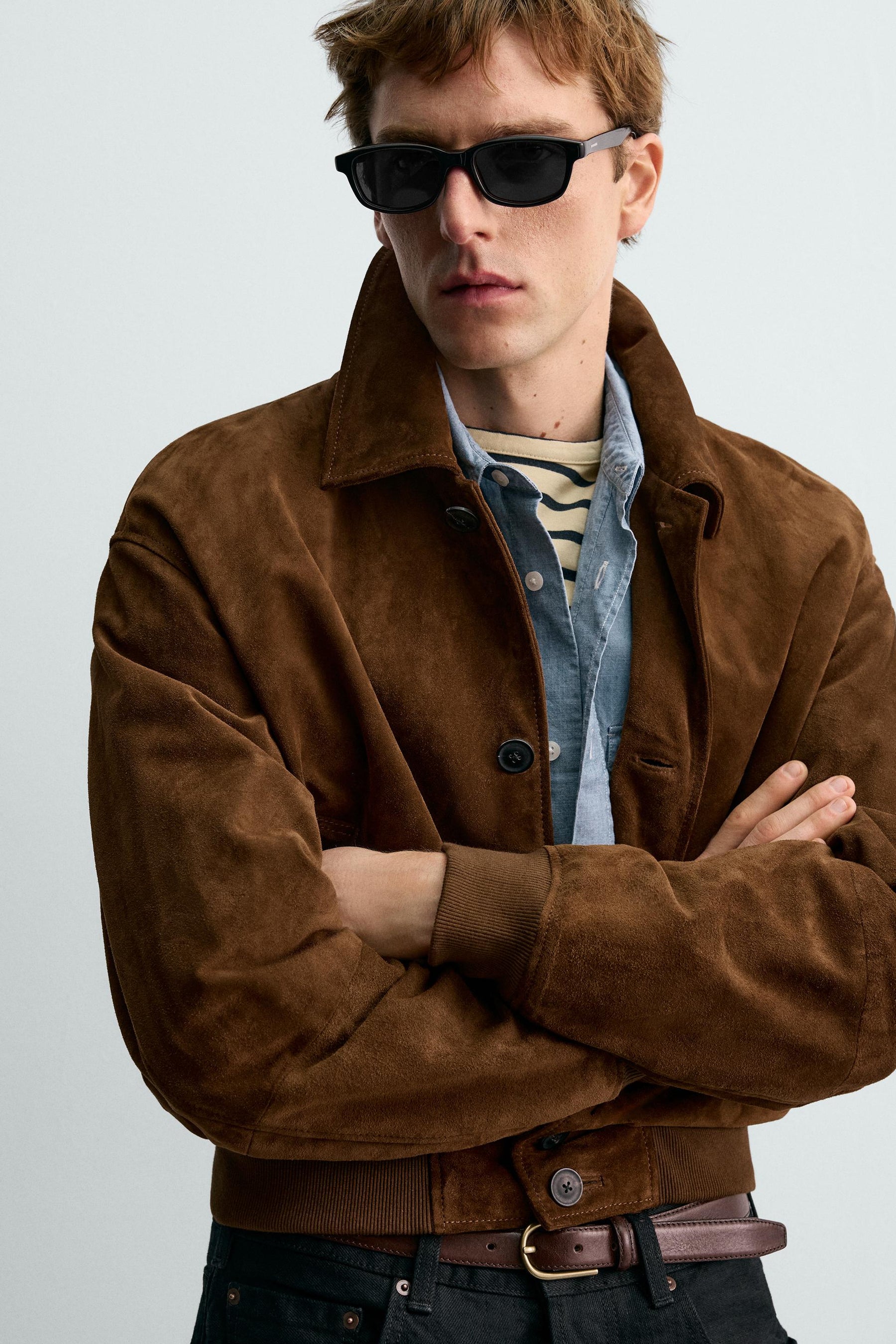 CROPPED FIT SUEDE LEATHER JACKET AARON LEVINE X - Image 6