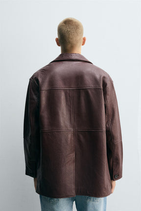 TEXTURED LEATHER JACKET - Image 3