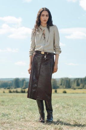 100% LEATHER STRAIGHT SKIRT