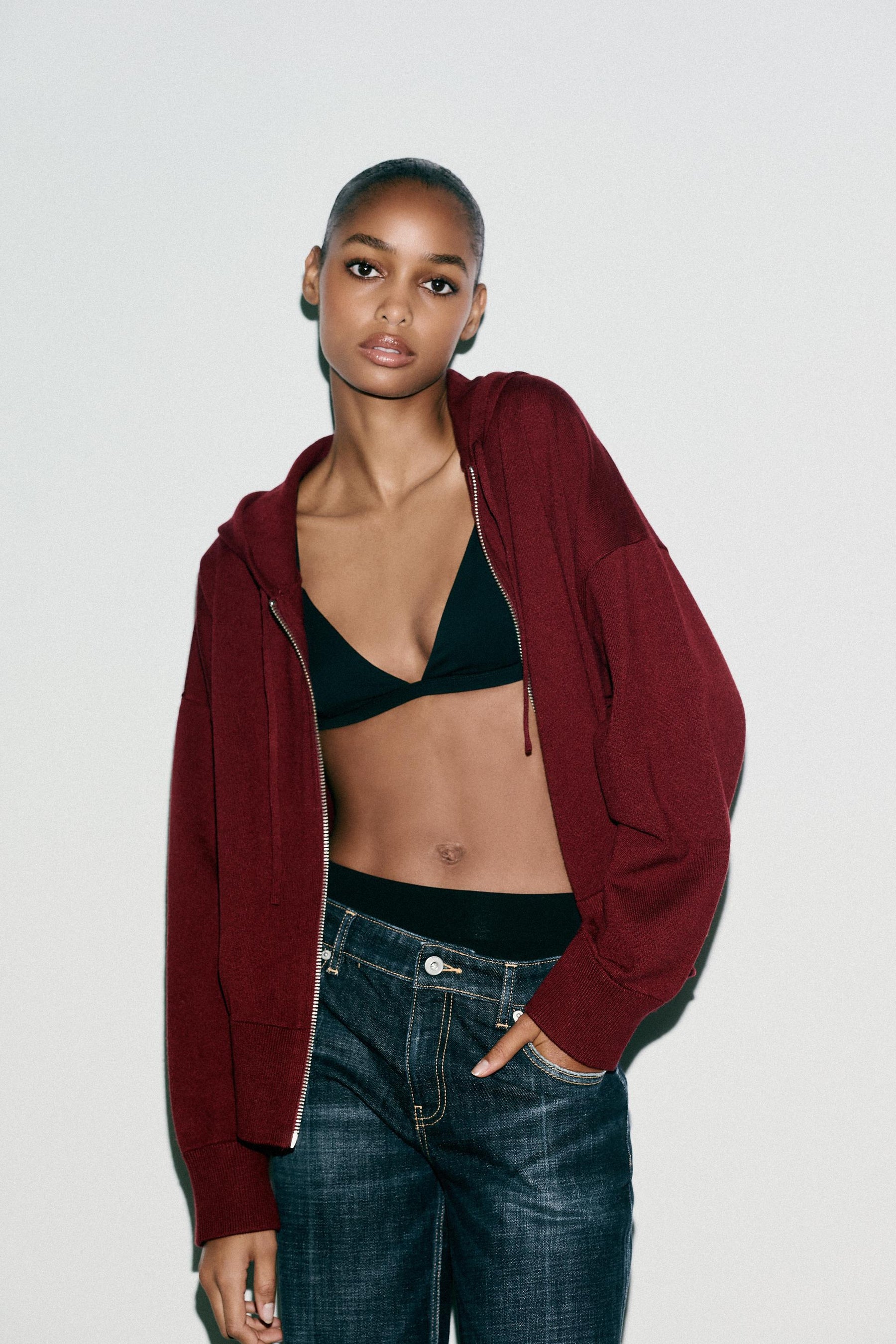 Knitted Hooded Sweater