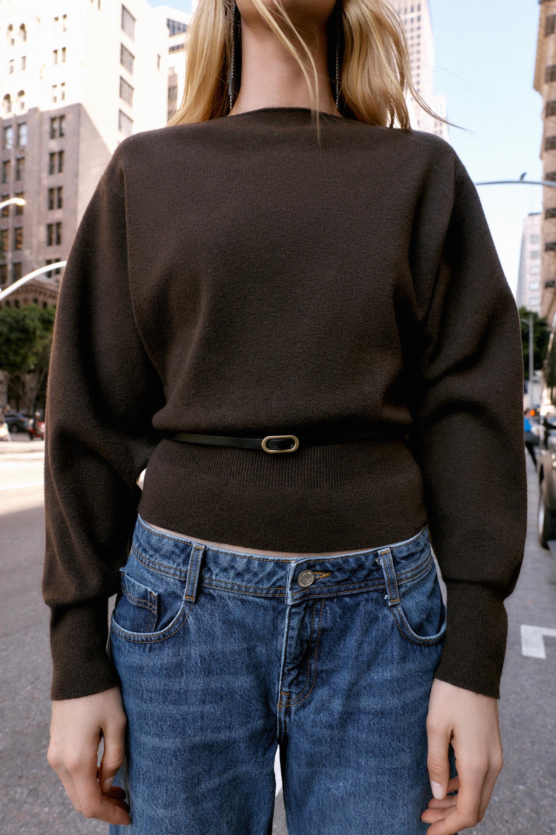 KNIT JUMPER WITH BELT