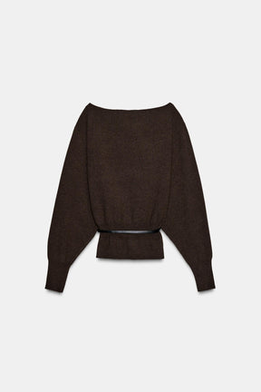 KNIT JUMPER WITH BELT