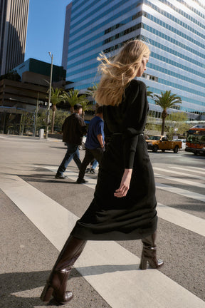 Belted midi dress