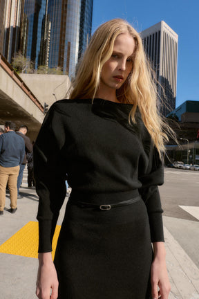 Belted midi dress