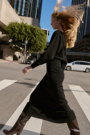 Belted midi dress