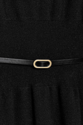 Belted midi dress