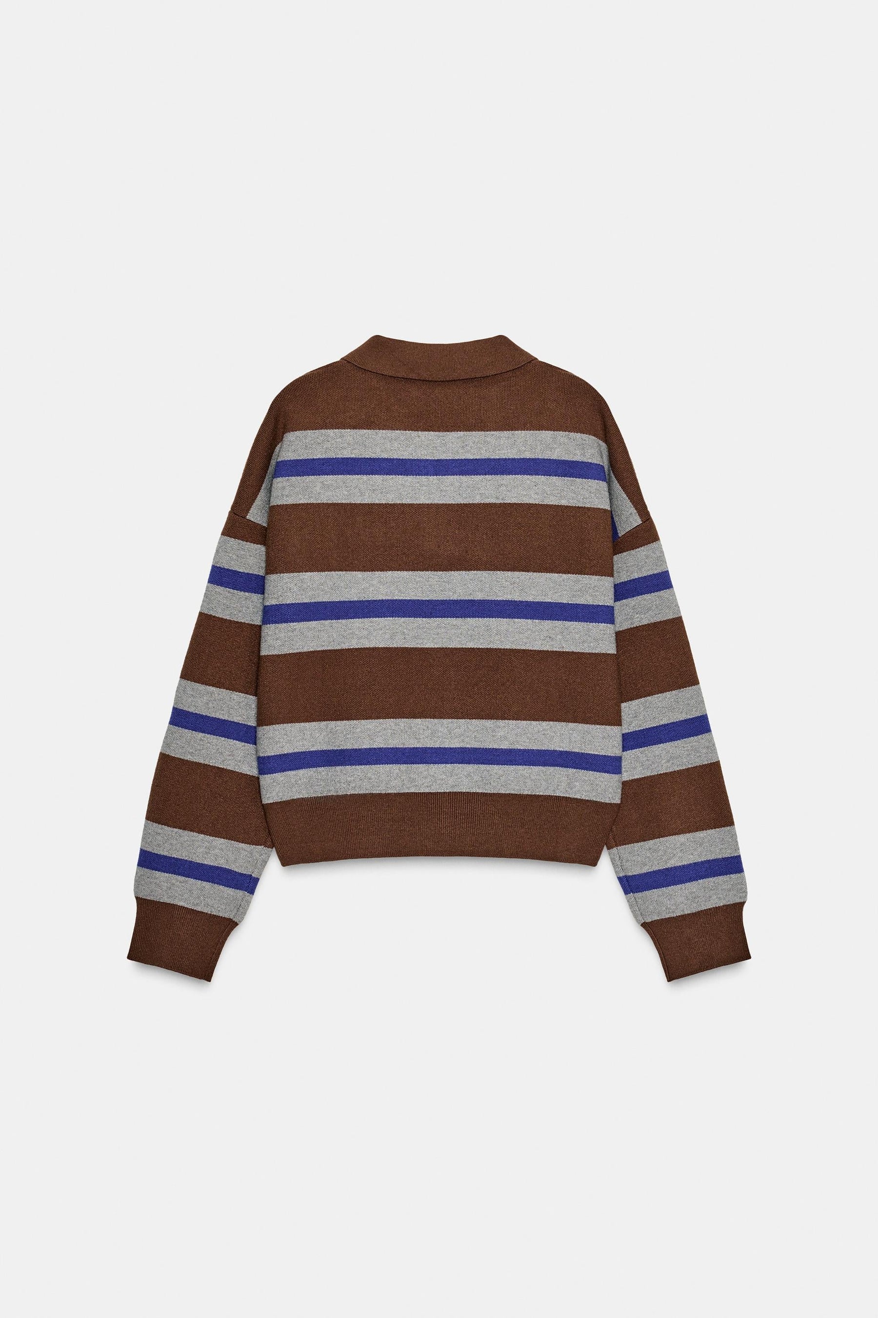 Striped Knit Polo Shirt