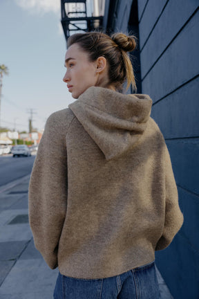 Cardigan-Hoodie mit Schleifenakzent