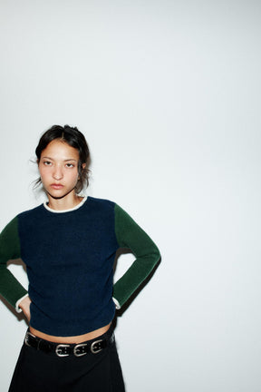 Colour Block Knit Jumper